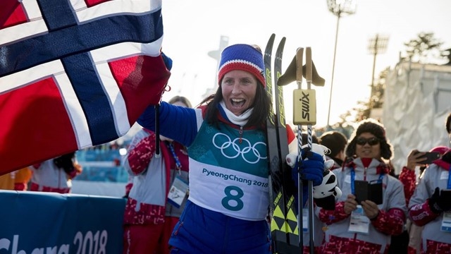 Марит Бьёрген-олимпийская чемпионка в 30-километровом