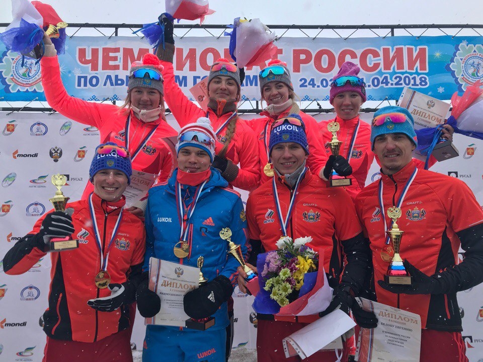 Тюменские лыжники-чемпионы России в эстафетах