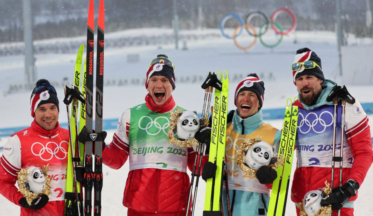 Россияне-олимпийские чемпионы в лыжной эстафете!
